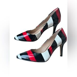 INC Colorblock Patent Pumps, Holiday Party Pumps, Size 6 Candy Cane